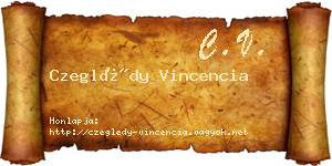 Czeglédy Vincencia névjegykártya